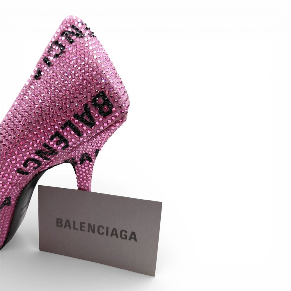 Balenciaga Womens Square Knife Embellished Pink Pumps Size EU 37 (0589) - Picture 13 of 16